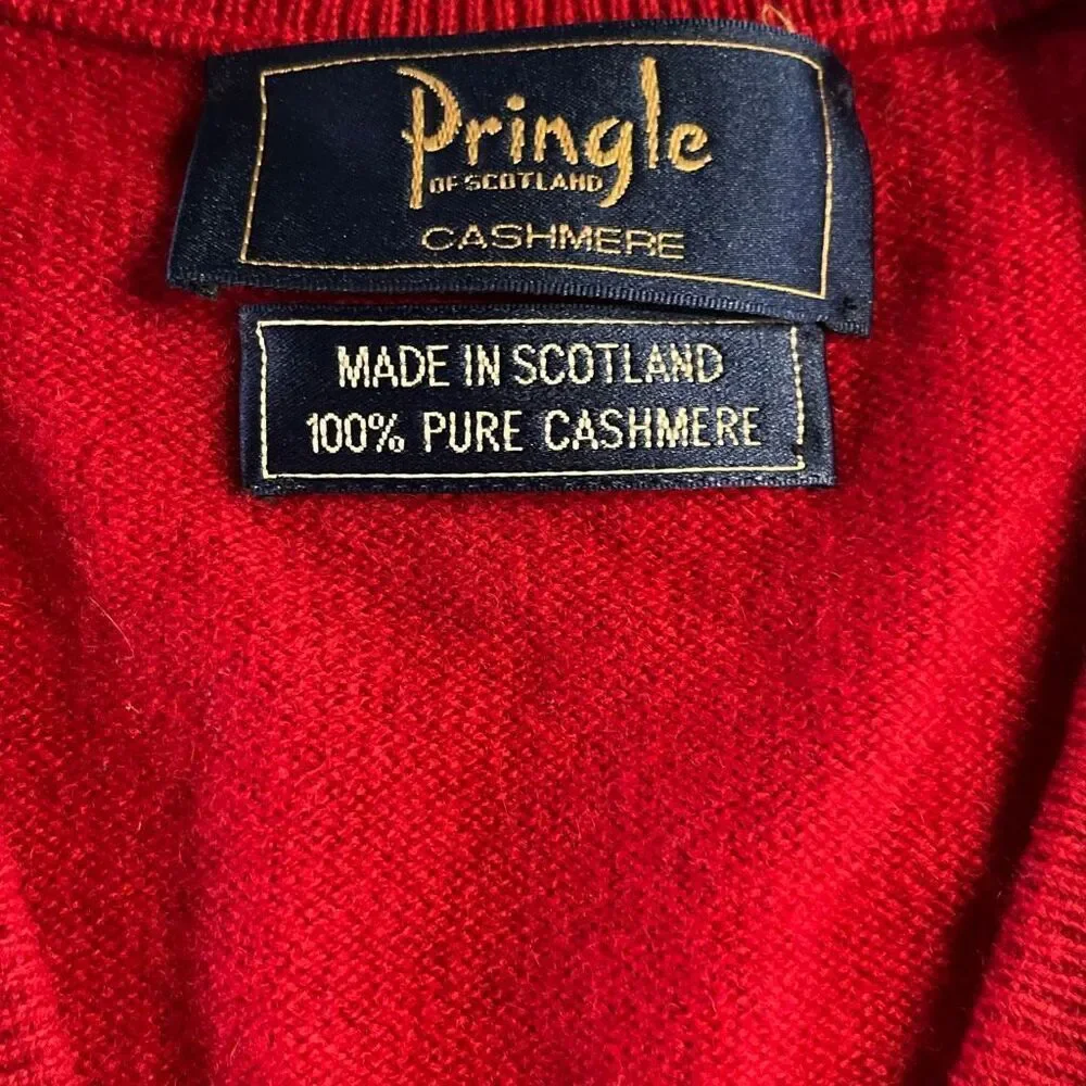 Pringle of Scotland V Neck Cashmere Sweater Men’s Large